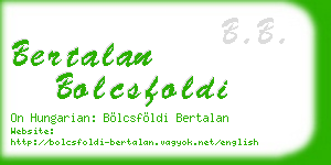 bertalan bolcsfoldi business card