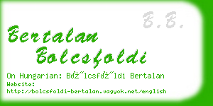 bertalan bolcsfoldi business card